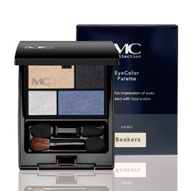 Beakers MC Collection Eye Color Palette, No.3, Blue Gray (Eyeshadow, Blue, Gray, Beige, Silver, Blue, Pearl)