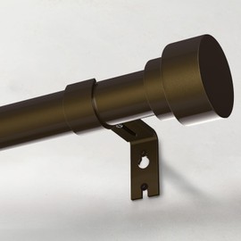 IFELS Heavy Duty Curtain Rods for Windows 48 to 84 Inch, 1 Inch Bronze Window Curtain Rod for Bedroom, Living Room, Outdoor, Adjustable Easy Install Curtain Rods, Modern Elegant(A1,Bronze,30"-90")