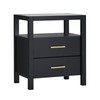 Walker Edison Isla Modern Solid Wood 2 Drawer Nightstand Side