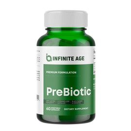 INFINITE AGE Prebiotic Capsules, 60 Count - Premium FOS Pre-biotic Fiber Supplement with Chicory and Acacia - Digestive Health for Men Women