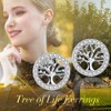 Micory Tree of Life Stud Earrings 925 Silver Ladies with