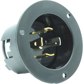 Journeyman-Pro L14-30 30A 250V Flanged Power Inlet Receptacle Plug Waterproof Cover L1430P 2715 - No Cover/Cap