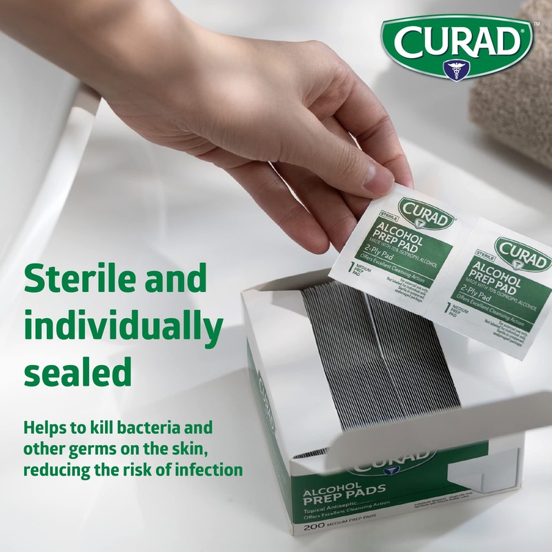 CURAD Alcohol Prep Pads (Pack of 4 Boxes) | 400