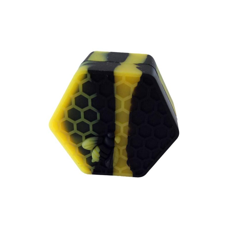 Gentcy 26ml 1PCS Black Hexagon Silicone Container Honeybee Silicone Jar