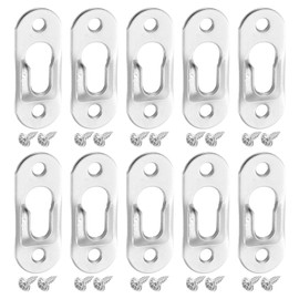 sourcing map 20Pcs Keyhole Picture Frame Hangers, 42x16mm Heavy Duty Metal Keyhole Hangers Plates Metal Hanging Brackets with Screws for Mirrors, Pictures, and Photo Frames, Silver