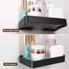 Z metnal Small Glass Bathroom Shelves, Matte Black Floating Shelf,