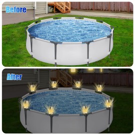 GeluEla 8 Pack Pool Lights for Above Ground Pools, Solar Pool Lights, Waterproof Swimming Pool Accessories Night Lights, Outdoor Swimming Pool Fence Decoration Accessories for Frame Swimming Pools