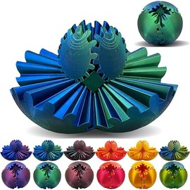 RMISODO Gear Ball Spin Ball, Gear Sphere, Gear Ball Fidget Toy, Gear Toy for Stress and Anxiety Relaxing, Gear Ball Pop Fidget Toy for Adults. (Blue and Green Gradient)