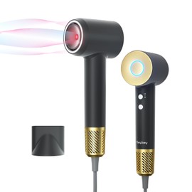 Hair Dryer New Upgrade, Negative Ionic Hair Dryer, 110000 RPM Professional High-Speed Blow Dryer, 1400W Fast Drying Lightweight Low Noise Hairdryer with Magnetic Nozzle for Home Travel Women Men,Black