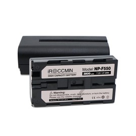 iROCCMIN 2Pcs NP-F550 Battery,3800mAh Battery Compatible with CCD-SC5, CCD-SC55, CD-SC65, CCD-7R910, CD-TR917, CCD-TRV120, DCR-VX2000, DCR-VX2100, DCR-VX2100E, DCR-VX2200E, HDR-FX1 & More