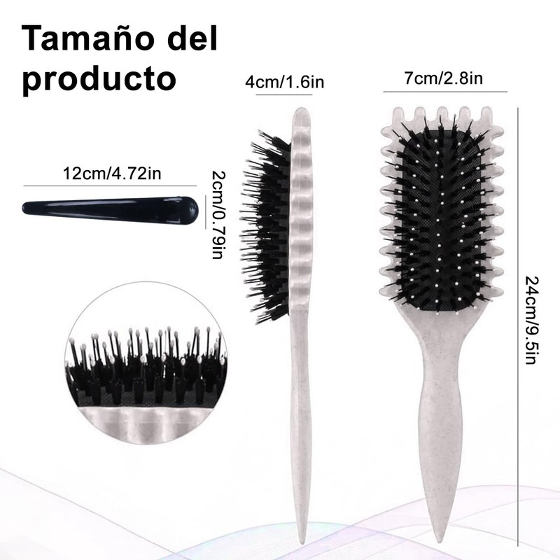 3 PCs Peine para peinar el cabello rizado, Cepillo para