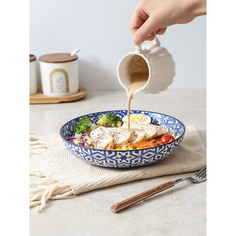 Selamica Porcelain 26 Ounce Pasta Bowls Set of 6, 8