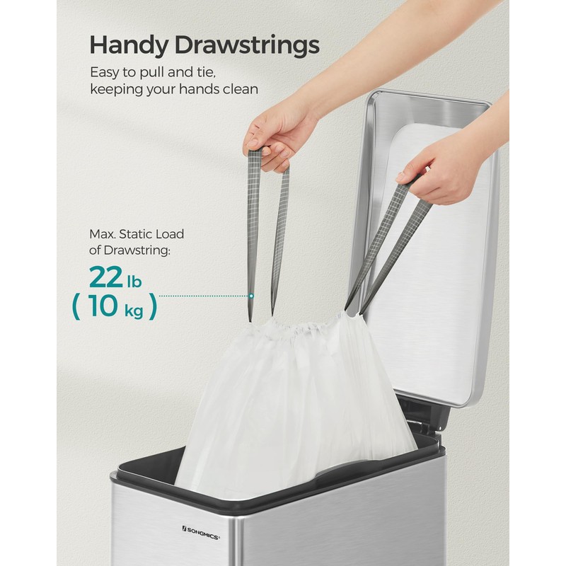 SONGMICS Trash Bags for 12-14.5 Gallon (45-55L) Trash Cans, 120