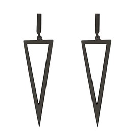 TIANBANGSHI Unique Women's Geometric Dangle Drop Earrings,Metal black Triangle Dangle Earrings for Jewelry Gift (black)
