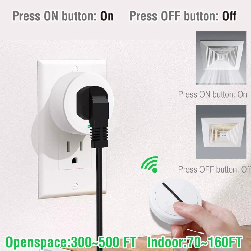 digi-office Wireless Remote Control Outlet Switch 500 ft long Range