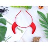 Dense Velvet Devil Horns Headband Red
