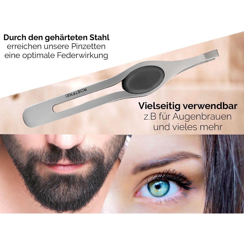 Tweezers with Soft Grip Handles with Straight Top