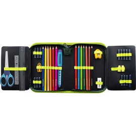 Eberhard Faber 577559 Pencil Case Dino, Filled with 42 Writing Utensils, Pencil Case