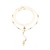 GIGB PBDK Layered Rhinestone Cross Lariat Necklace Set for Women