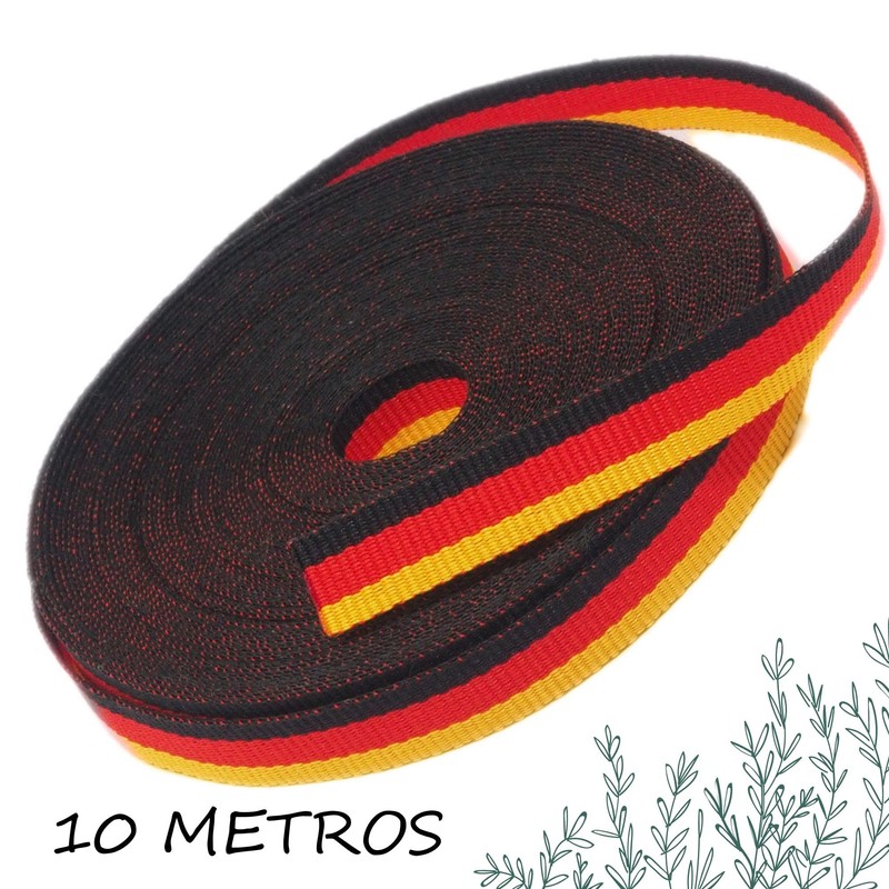 Germany Flag Fabric Ribbon 10 m x 1 cm