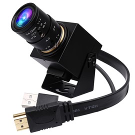 ELP 4K USB HDMI USB Camera Manual Zoom Webcam Variable Focus PC Camera Mini Close-up Camera for Computer H.264 Telescope USB Security Camera 8mp IMX415 Industrial CCTV Camera (2.8-12mm 4X Zoom Lens)