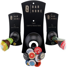 BAR NONE The Capstractor - Abrebotellas magnético para nevera, abridor de botellas montado en la pared, abridor de botellas de cerveza, abridor de tapas de botellas, nevera, botellas de cerveza, para