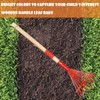 Xifando Small Leaf Rake-Wooden Handle Leaf Rake for Little Helper