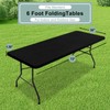 misaya Rectangle Vinyl Tablecloth, 6 Foot Elastic Fitted Table Cloth