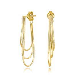 YESLADY Gold Tassel Drop Dangle Earrings for Women Triple Layer Dainty Minimalist Chain Studs