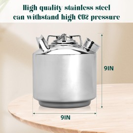 Howaoo 1.6 Gallon Cleaning Keg with D Coupler for Beer Line Cleaner, Beer Line Cleaning Kit Made of Stainless Steel, Beer Line Cleaner Used for Beer Line Cleaning, 1.6 Gallon Keg Line Cleaning Kit