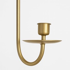 Remenna Wall Candle Holders Set of 2 Handcrafted Wrought Iron Sconces with Gold Finish, Easy to Install Modern Candle Holders for Living Room, Bedroom, Hallway, Wedding or Holiday Decor