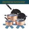 Pan Pot Protectors, Larger & Thicker Felt Pan Protector, Gray/Orange/Cyan
