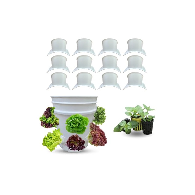 12pcs Hydroponic Vertical Gardening Kit – DIY Bucket Planter System
