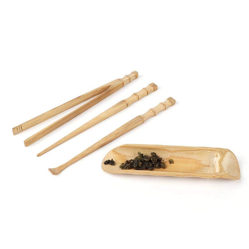 4 Pieces Tea Set Bamboo Natural Bamboo Tea Set Teaspoon