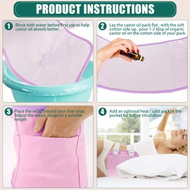Castor Oil Wrap, Reusable Organic Castor Oil Packs Wrap for Liver Detox Castor Oil Pack, castor oil pack organic (G)