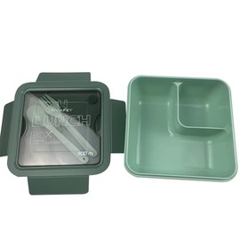 WOAFEY Bento Box for Adults & Kids - Bento Lunch Box with Spoon & Fork - Durable, Leak-Proof for On-The-Go Meal, BPA-Free and Food-Safe Materials Green