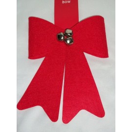 Red Felt Jingle Bells Bow Christmas Gift Wreath Package Wedding Pew Choir Craft
