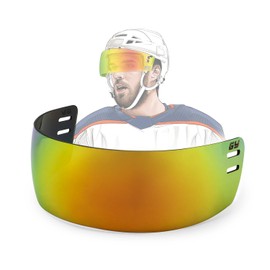 GY Hockey Visor Hockey Helmet Half Visor Red Adult & Anti-Scratch & Anti-Fog (Revo Red)