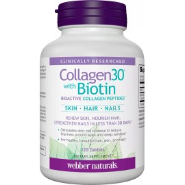 Webber Naturals Collagen30 with Biotin 2500 mg of Bioactive Collagen Peptides...