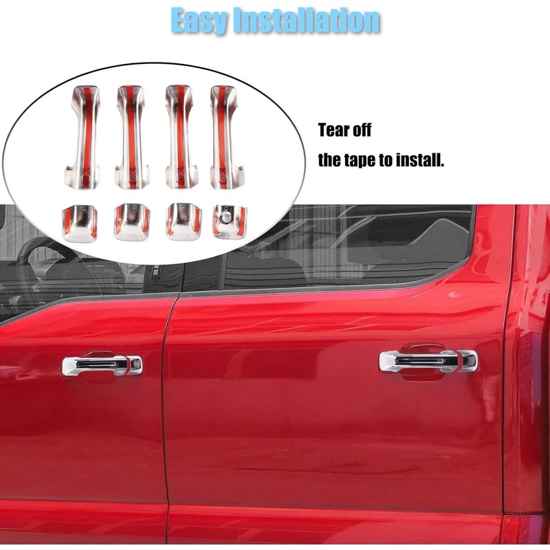 AUCERAMIC Chrome Mirror Cover Caps + Door Handle Covers Without