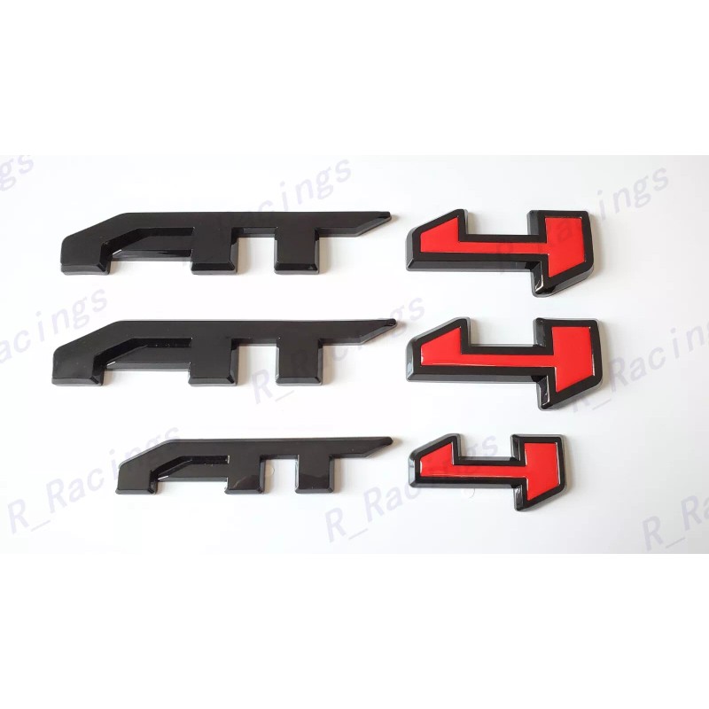 GMC 5PCS Gloss Black Red Door Rear Grill AT4 Canyon