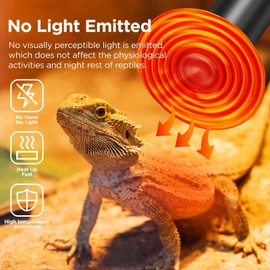Akynite E27 100W Heat Lamp for Terrariums and Reptiles, AC 230V, E27 Black Ceramic Heat Lamp Heat Lamp Heat Spotlight for Reptiles, Lizards, Turtles, Snakes, Bearded Dragons, Pack of 2