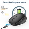 iClever MD165 Dual Mode Wireless Mouse, Bluetooth Type-C Rechargeable Mouse,