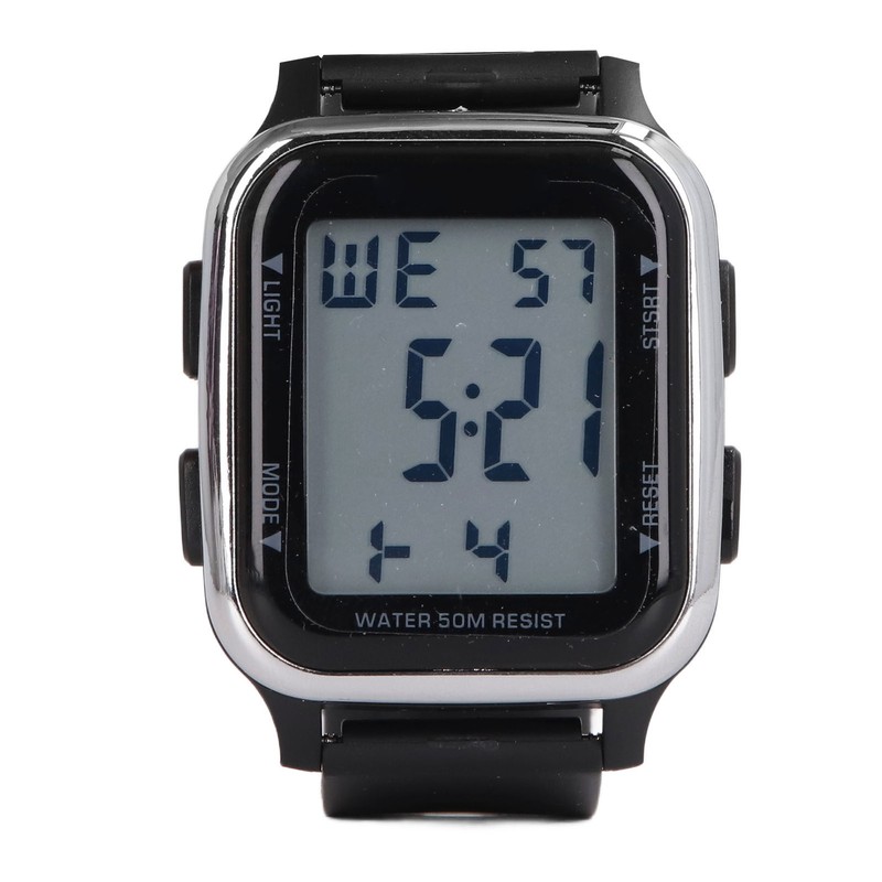 Digital Watch EL Backlit Waterproof Multifunctional Stylish Square Watch for