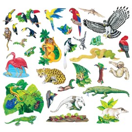 Little Folk Visuals Rain Forest Animals Precut Flannel/Felt Board Figures 31 Set