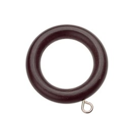Naturals Wooden Curtain Pole Rings, to fit 28mm Naturals Wood Pole, Pack of 6, Dark Walnut