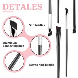 5 Pack Eyeliner Brushes Angled Eyebrow Concealer Brushes Ultra Thin Slanted Flat Angle Eye Makeup Brushes for Precision Makeup Application, Beauty Cosmetic Tool