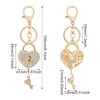 Honbay 1PCS Rhinestone Heart Lock Keychain with Key Sparkling Love