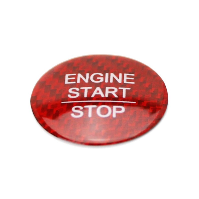 iJDMTOY Gloss Red Real Carbon Fiber Keyless Engine Start/Stop Push