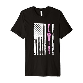 Florist USA Flag Flower Arranger Florist Appreciation Day Premium T-Shirt